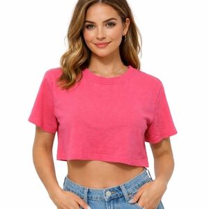 Lululemon Pink Cropped Short Sleeve Tee | Soft Cotton | Casual Athleisure